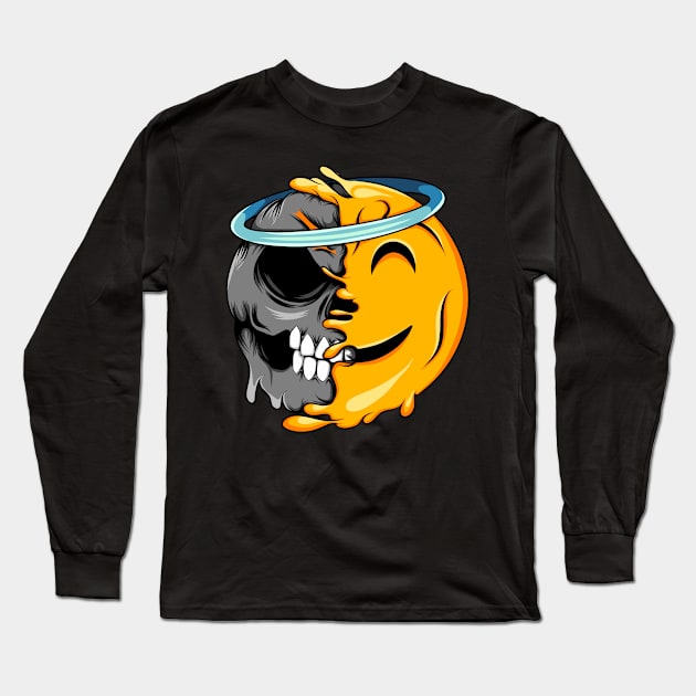 Angel Zombie Emoji Long Sleeve T-Shirt by D3monic